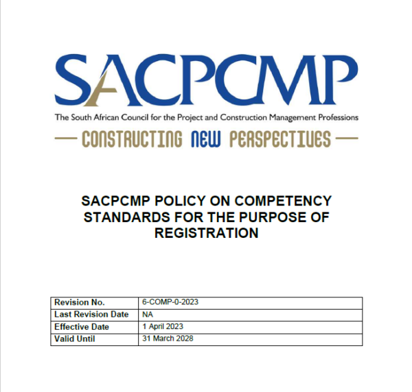 SACPCMP POLICY ON COMPETENCY STANDARDS FOR THE PURPOSE OF REGISTRATION ...